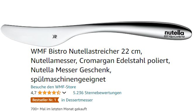 Amazon: WMF-Nutellamesser für 8,99 Euro