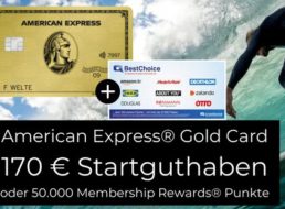 American Express Gold: 170 Euro Startguthaben & 25 Euro Bonus