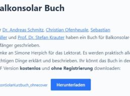 Gratis: „Balkonsolar Buch“ als PDF zum kostenlosen Download