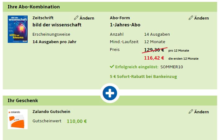 Bild der Wissenschaft: Jahresabo für 111,42 Euro mit Gutschein über 110 Euro