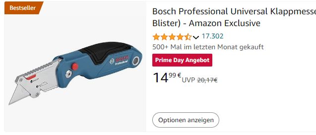 Bosch: Rabattaktion zum Prime Day mit Schraubersets und mehr