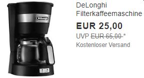 Ebay: Kaffeemaschine von DeLonghi ab 22,50 Euro