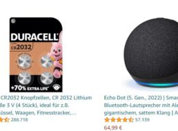 Amazon: Viererpack Duracell CR2032 Knopfzellen für 4,92 Euro