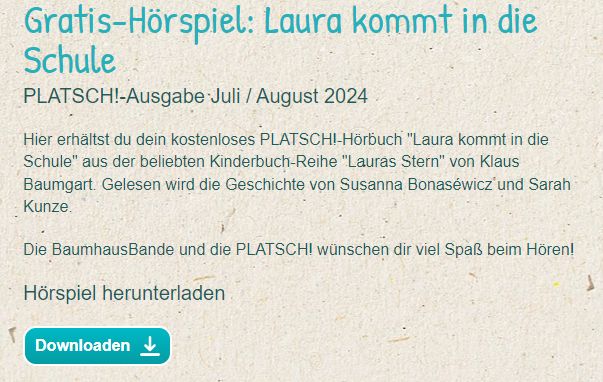 Gratis: Hörspiel "Laura kommt in die Schule" zum Download