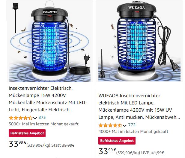 Amazon: Mückenvernichter mit IPX4 für 33,99 Euro