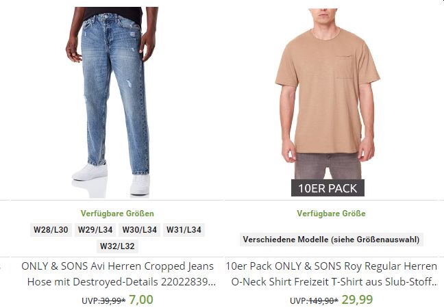 Outlet46: Herrenjeans von "Only & Sons" für 7 Euro