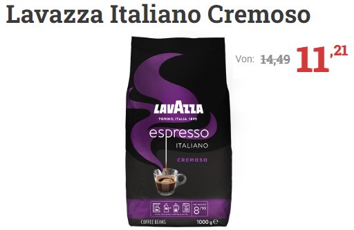 Cafori: "Lavazza Italiano Cremoso" ab 11,21 Euro