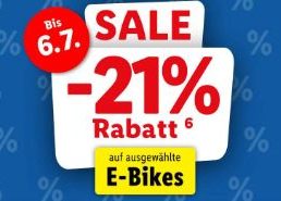 Lidl: 21 Prozent Rabatt auf eBikes von Fischer, SachsenRad und Prophete