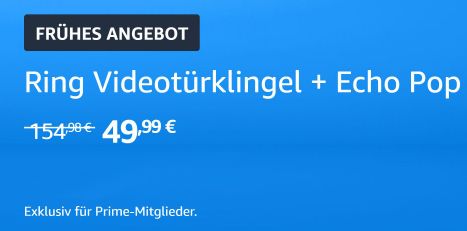 Amazon: Ring Videotürklingel & Echo Pop für 49,99 Euro