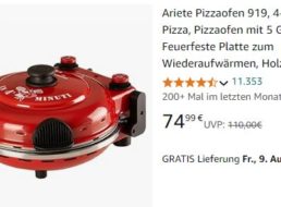 Amazon: Pizzaofen Ariete 919 für 74,99 Euro frei Haus