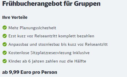 Bahn: Frühbucher-Sparpeise für Gruppen ab 9,99 Euro pro Person