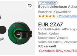 Ebay: Bosch Linienlaser Atino für 24,90 Euro frei Haus