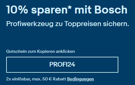 Ebay: 10 Prozent Rabatt auf Bosch Professoinal bis Dienstag