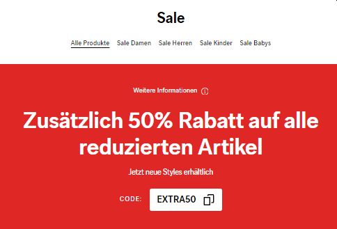 C&A: 50 Prozent Rabatt auf Sale-Artikel ab 39 Euro Warenwert