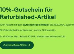 Ebay: 10 Prozent Rabatt auf Refurb-Artikel