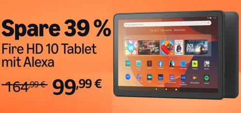 Amazon: Fire HD 10 Tablet für 99,99 Euro frei Haus