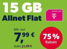 Telekom-Netz: 15 GByte LTE für 7,99 Euro