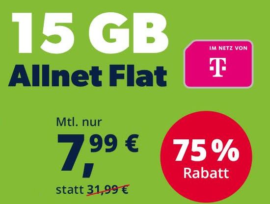 Telekom-Netz: 15 GByte LTE für 7,99 Euro