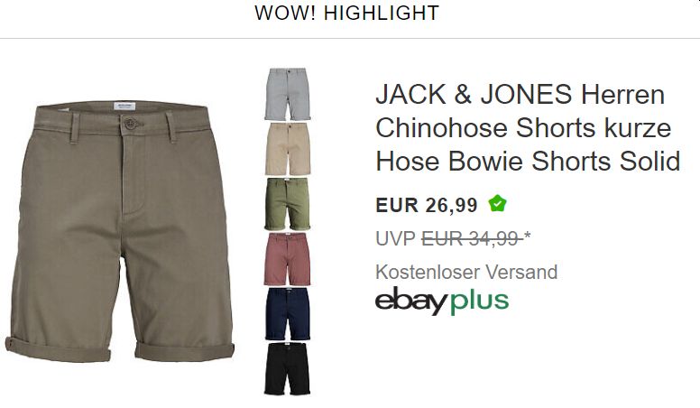 Jack & Jones: Chinos für 26,99 Euro frei Haus