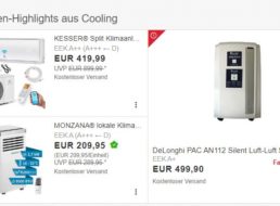 Ebay: Klimageräte, Ventilatoren und mehr mit Rabatt