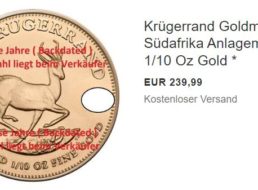 Ebay: Krügerrand 1/10 Unze für 239,99 Euro frei Haus