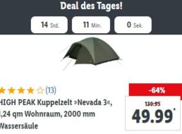 Lidl: Dreimannzelt jetzt für 49,99 Euro im Angebot