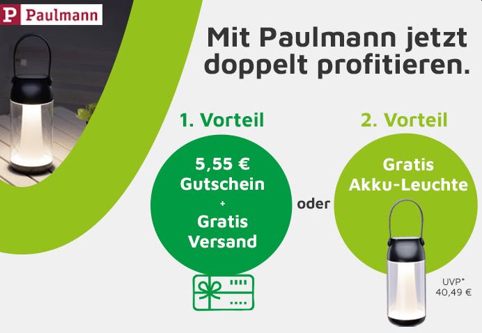 Völkner: Gratis-Akkuleuchte von Paulmann ab 119 Euro Warenwert