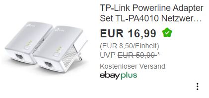 Ebay: Doppelpack Powerline-Adapter von TP-Link für 16,99 Euro