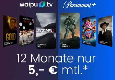 Gratis: Paramount+ zum Waipu.tv-Jahrespaket für 60 Euro