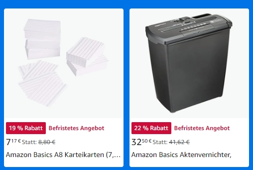 Amazon: 1000 Karteikarten liniert für 7,17 Euro