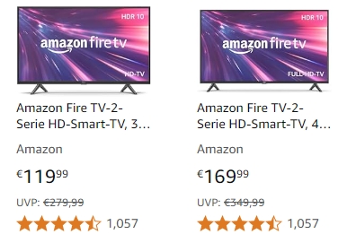 Amazon: Fire TV 2 mit 32 Zoll Diagonale für 119,99 Euro frei Haus