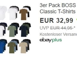 Boss: T-Shirts im Dreierpack für 32,99 Euro