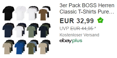 Boss: T-Shirts im Dreierpack für 32,99 Euro