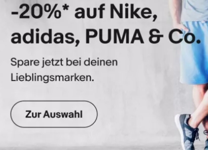 Ebay: 20 Prozent Rabatt auf Nike, Adidas & Co.