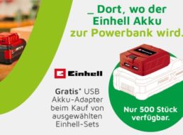 Gratis: Akku-Adapter beim Kauf von Einhell-Produkten geschenkt