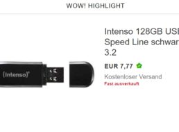 Ebay: Intenso-USB-Stick mit 128 GByte für 7,77 Euro