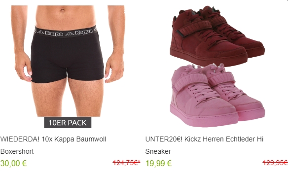 Kappa: Boxershorts im Zehnerpack für 30 Euro frei Haus