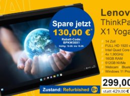 Lenovo: ThinkPad X1 Yoga 3rd als B-Ware für 299 Euro