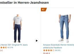 Amazon: Levis 501 jetzt ab 55,25 Euro frei Haus zu haben