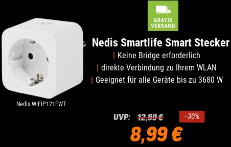 NBB: Smarte Steckdose von Nedis mit Stomverbrauchsmessung für 8,99 Euro