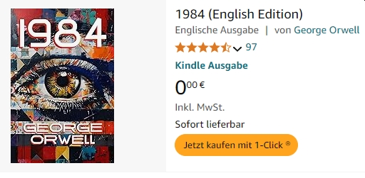 Gratis: eBook "1984" im englischen Original zum Nulltarif