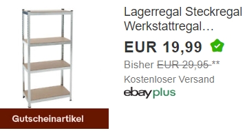 Ebay: Schwerlastregal für 17,99 Euro frei Haus