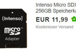 Ebay: Intenso Micro SDXC Karte mit 256 GByte für 11,99 Euro