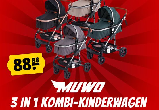 Muwo: 3in1-Kinderwagen mit Autoschale für 88,88 Euro frei Haus