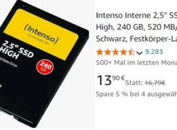 Amazon: Intenso-SSD mit 240 GByte für 13,90 Euro