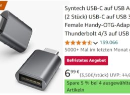 Amazon: Doppelpack USB-Adapter für 5,94 Euro