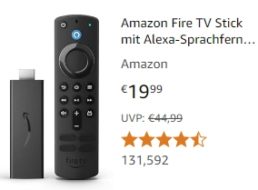 Amazon: Fire TV Stick mit Sprachfernbedienung für 19,99 Euro