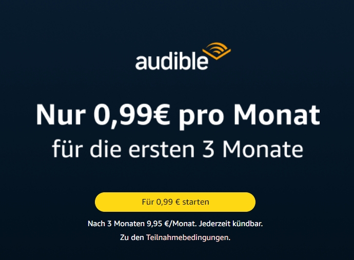 Audible: Drei Monate für jeweils 99 Cent