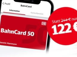 BahnCard 50: Aktionspreis von 122 statt 244 Euro