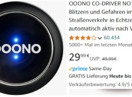 Amazon: Blitzerwarner OOONO No 1 jetzt für 29,99 Euro